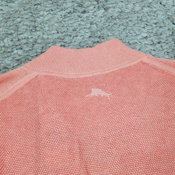 Tommy Bahama Coolside Island Zone Full Zip Sweater Vest Golf Peach Pink Size XL - Picture 5 of 8